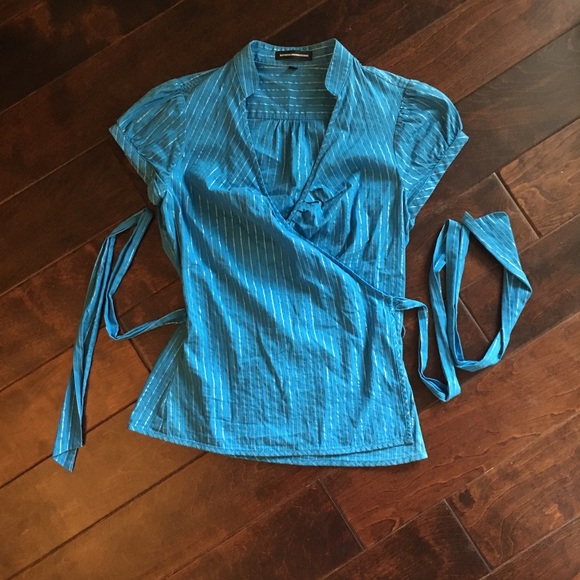 2 for 1 Express Blue & Silver Blouse & Silver Cami - Picture 2 of 7